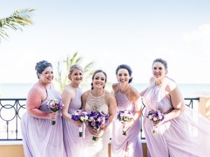 Secrets Silversands bridal party by Doranna Wedding Hairstylist & Bridal Makeup Artist
